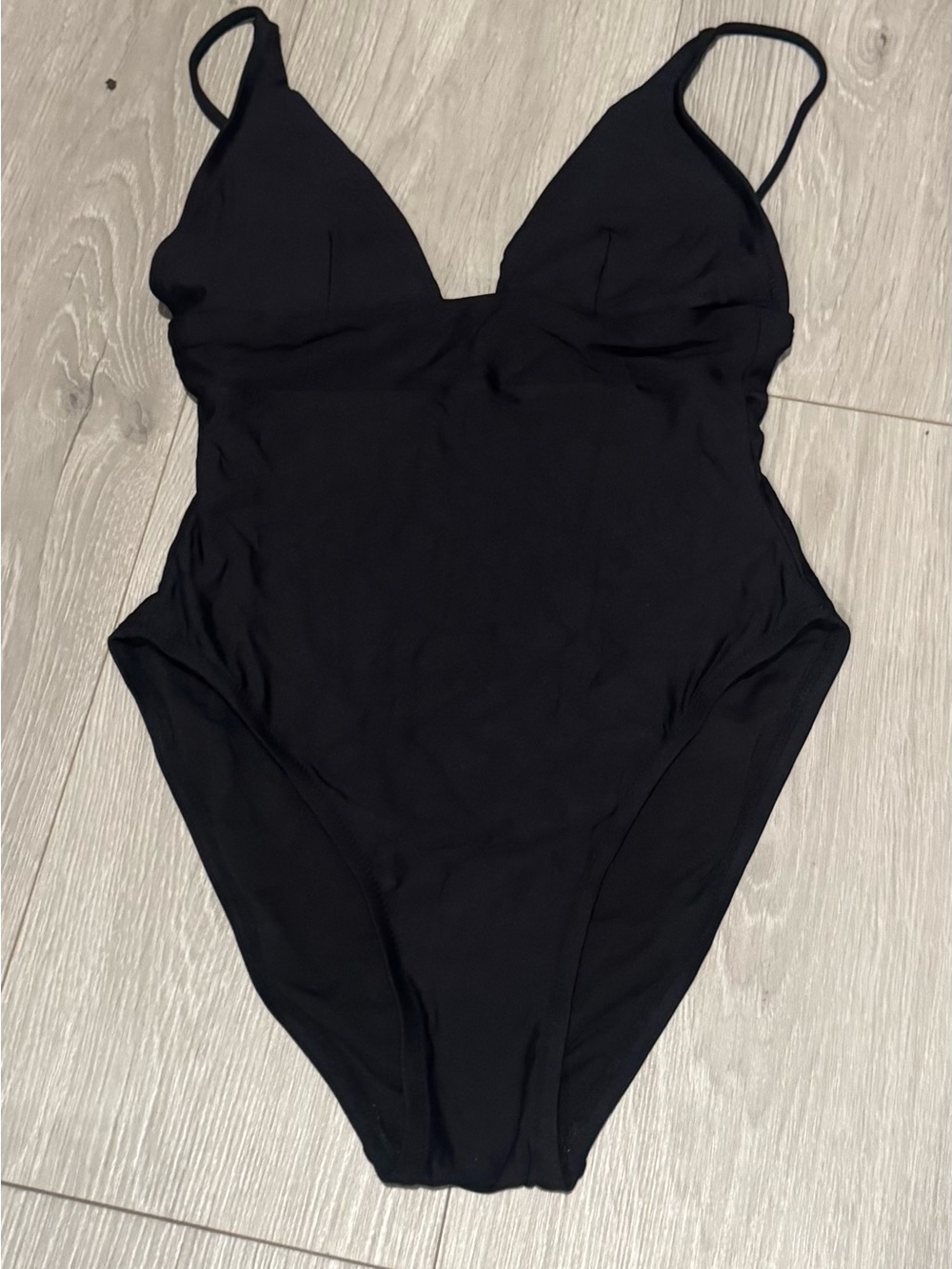 JCrew Black V-neck One-Piece Swimsuit 00